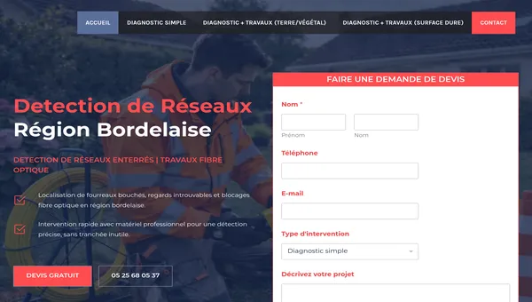 Site Détection Réseaux — Bordeaux