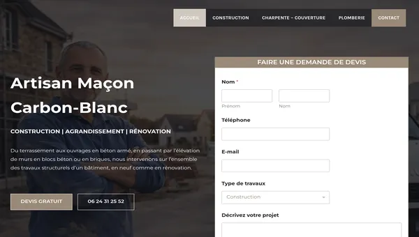 Site Entreprise Gaube — Maçon Carbon-Blanc